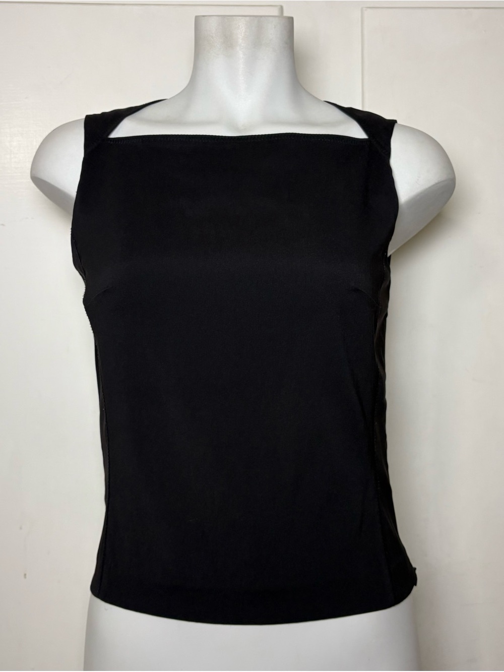 Vintage 90s/Y2K Arden B Black Square Neck Sleeveless Going out Top Blouse